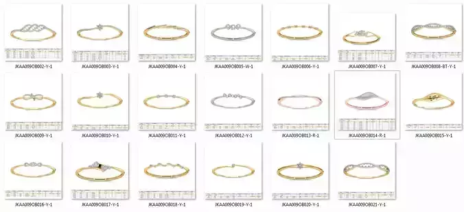 20 Women Bangles Bracelets 3dm Stl details print model 