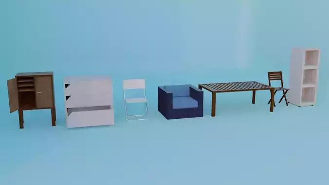 Realistic furniture set 7 piece