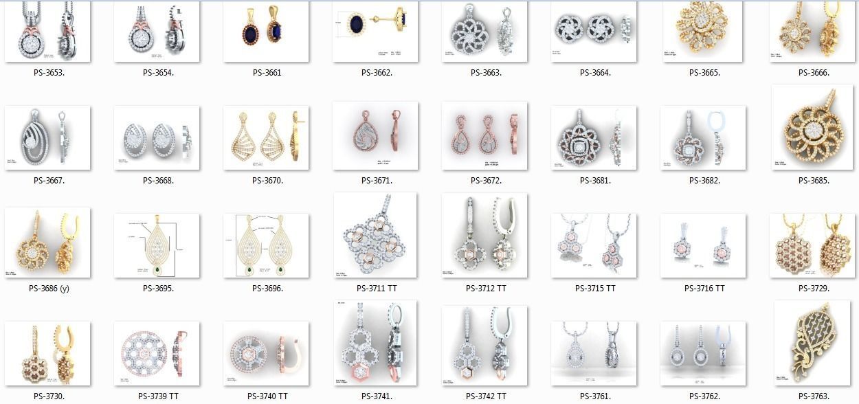 650 Ring Earrings Pendant Bracelets Necklace 3dm bulk collection 3D print model_7