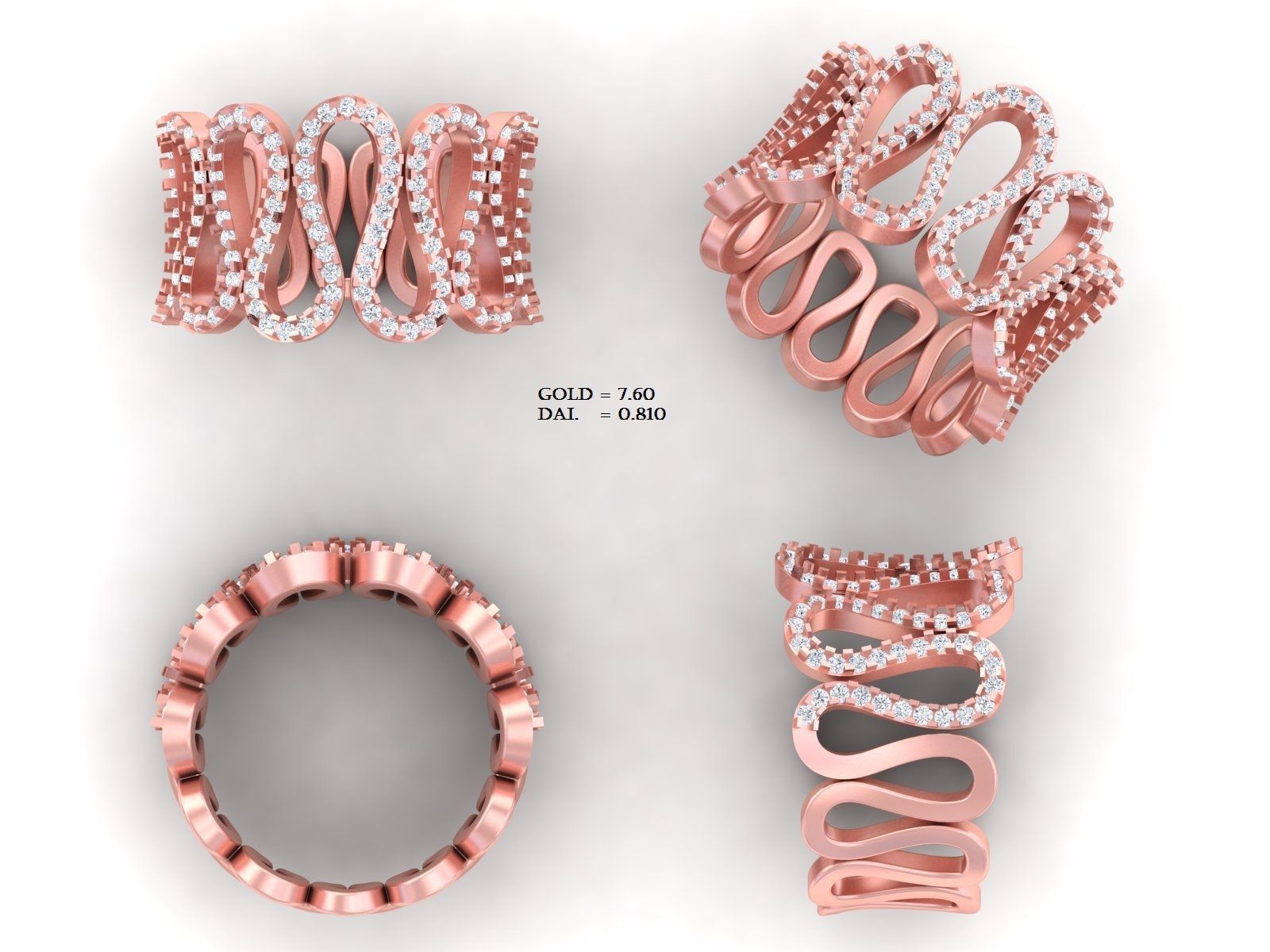 650 Ring Earrings Pendant Bracelets Necklace 3dm bulk collection 3D print model_90