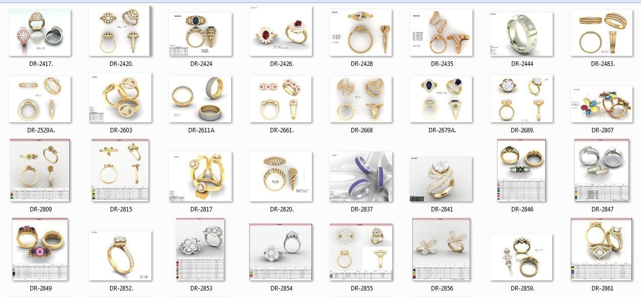 650 Ring Earrings Pendant Bracelets Necklace 3dm bulk collection 3D print model_2