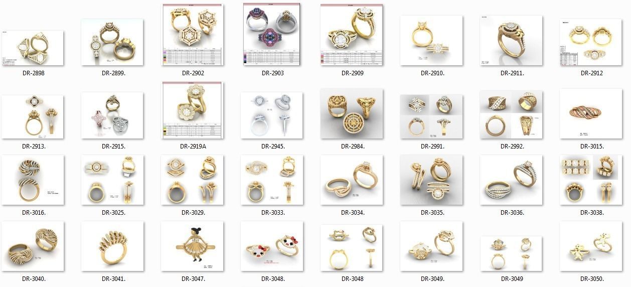 650 Ring Earrings Pendant Bracelets Necklace 3dm bulk collection 3D print model_1