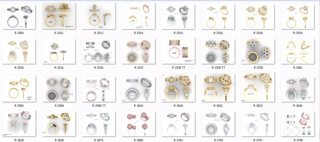 650 Ring Earrings Pendant Bracelets Necklace 3dm bulk collection 3D print model_0
