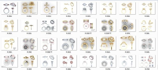 650 Ring Earrings Pendant Bracelets Necklace 3dm bulk collection 3D print model