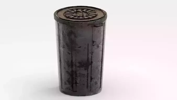 Trash Can Highpoly Model