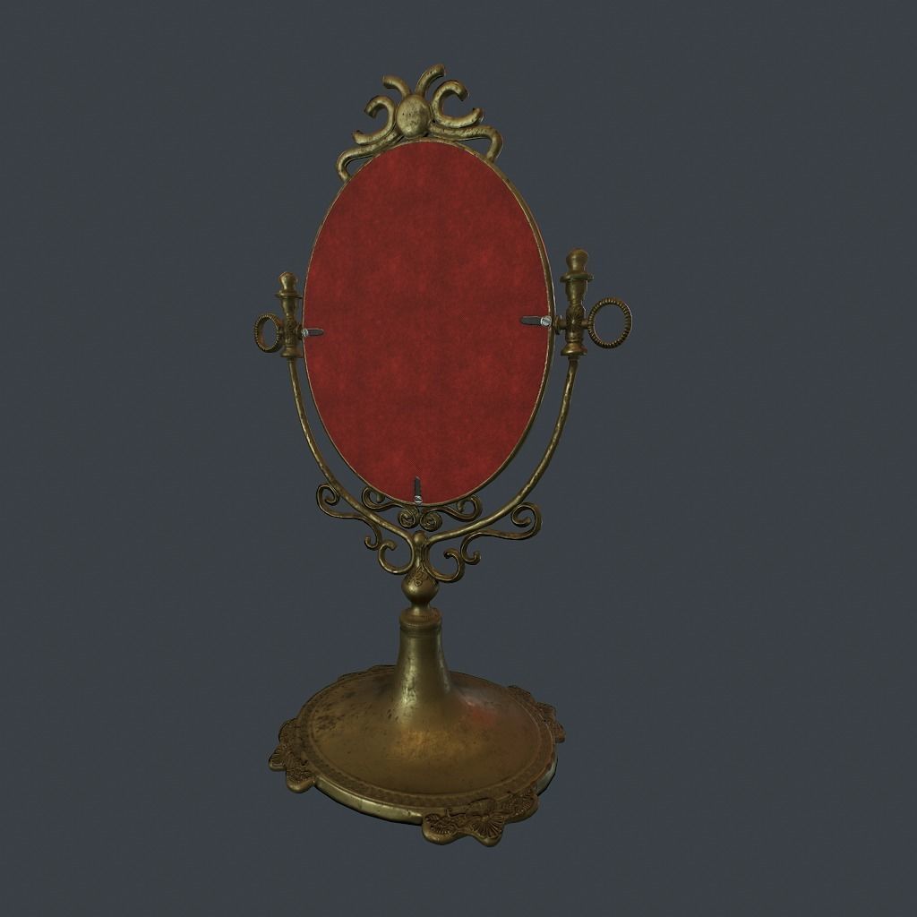 Antique Mirror Low-poly 3D model_4