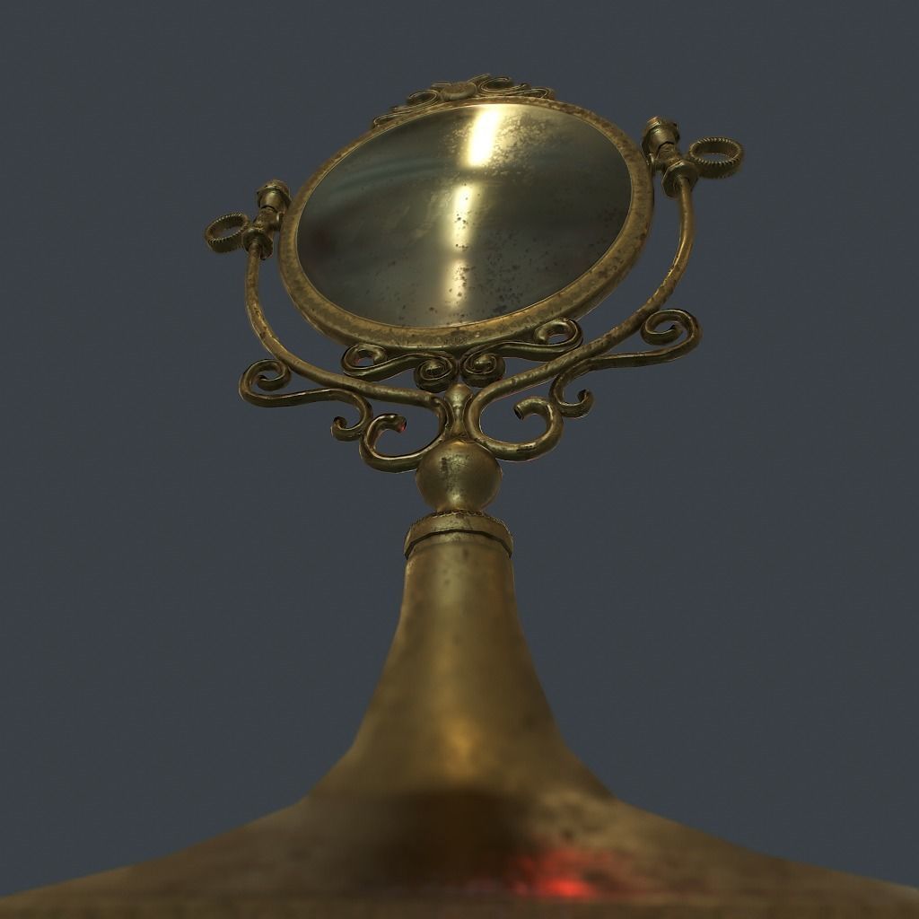 Antique Mirror Low-poly 3D model_8