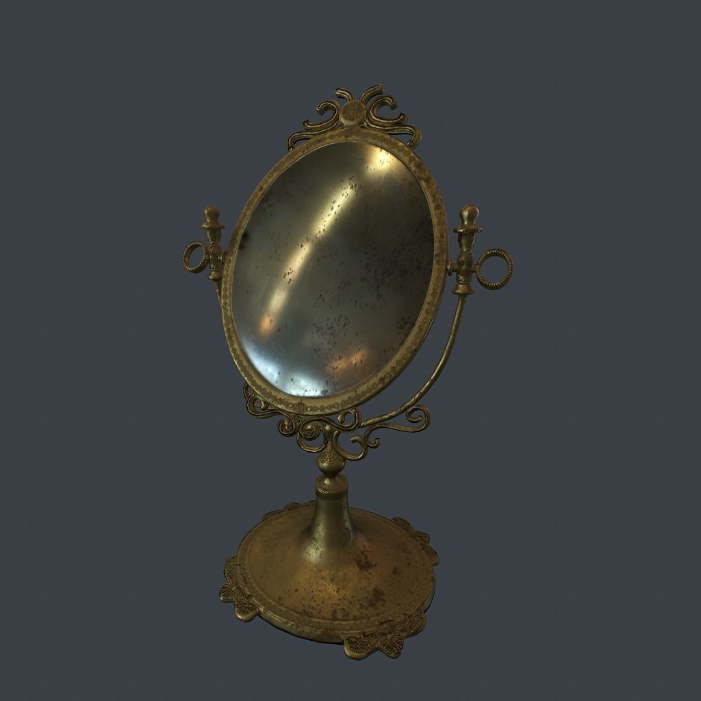 Antique Mirror Low-poly 3D model_12