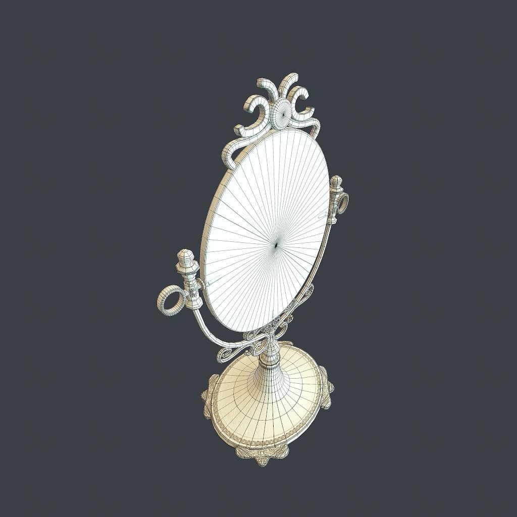 Antique Mirror Low-poly 3D model_20