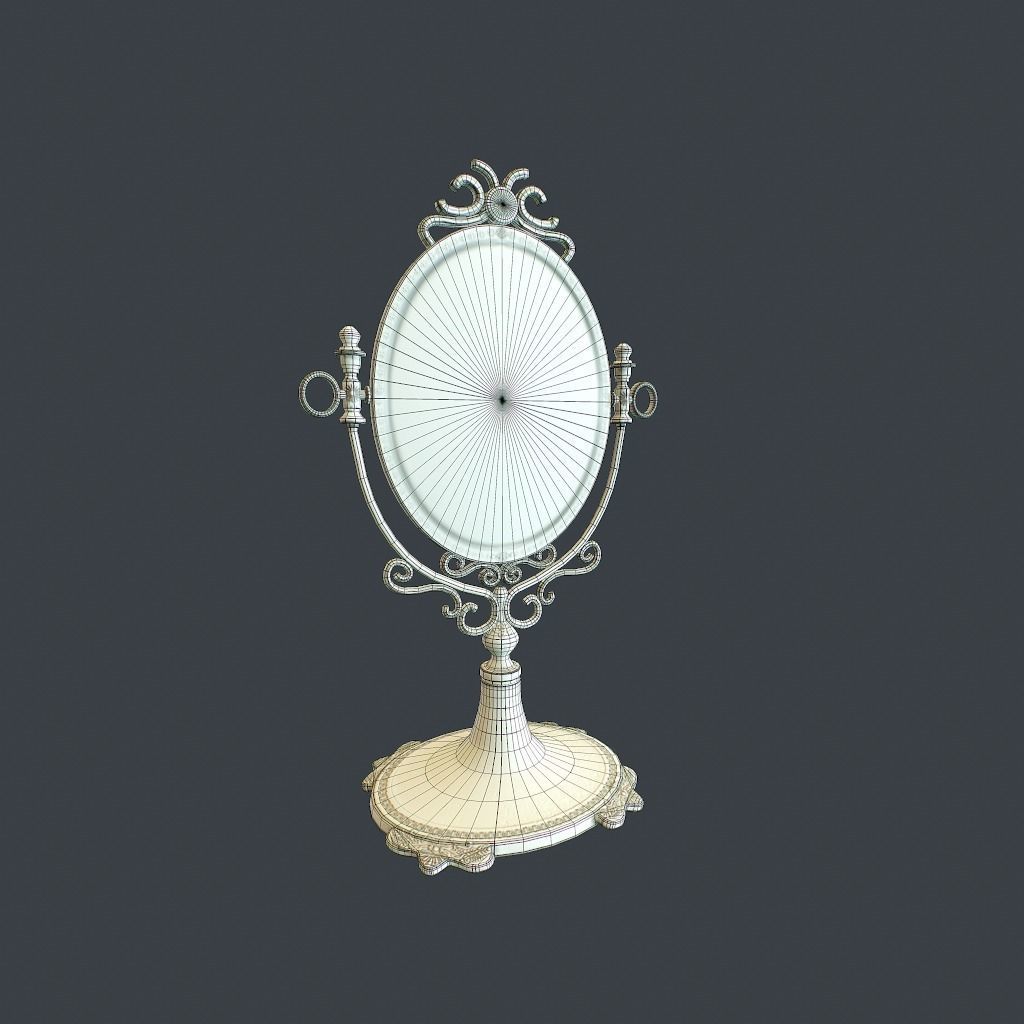 Antique Mirror Low-poly 3D model_16