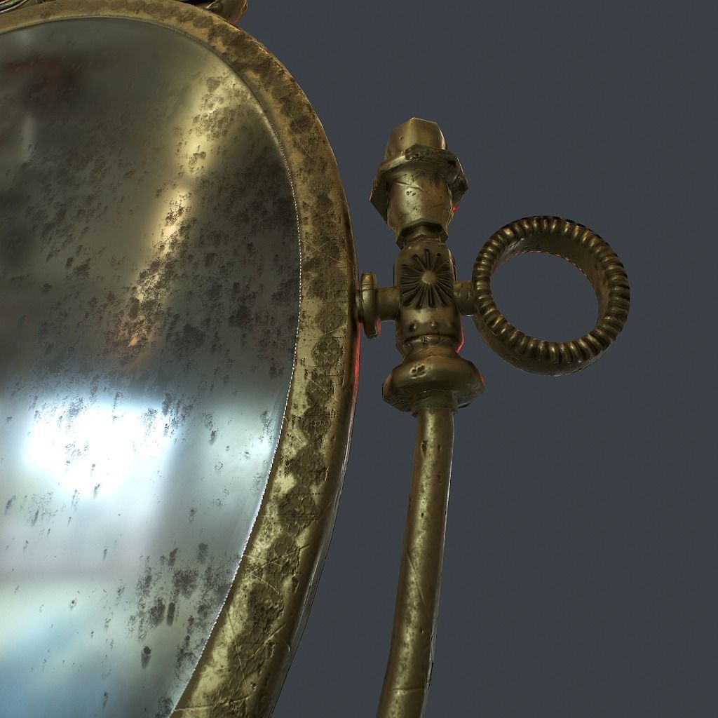 Antique Mirror Low-poly 3D model_9