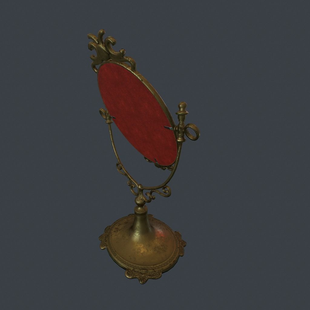 Antique Mirror Low-poly 3D model_14