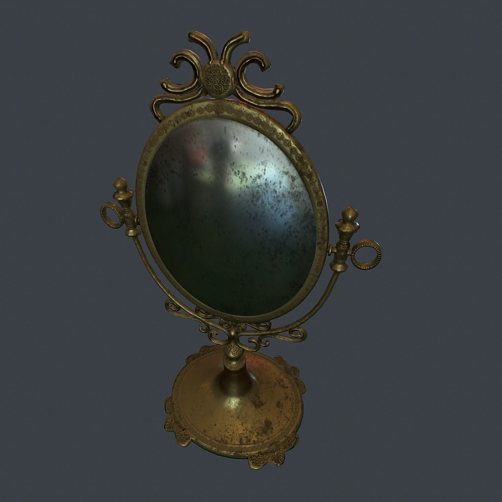 Antique Mirror Low-poly 3D model_6