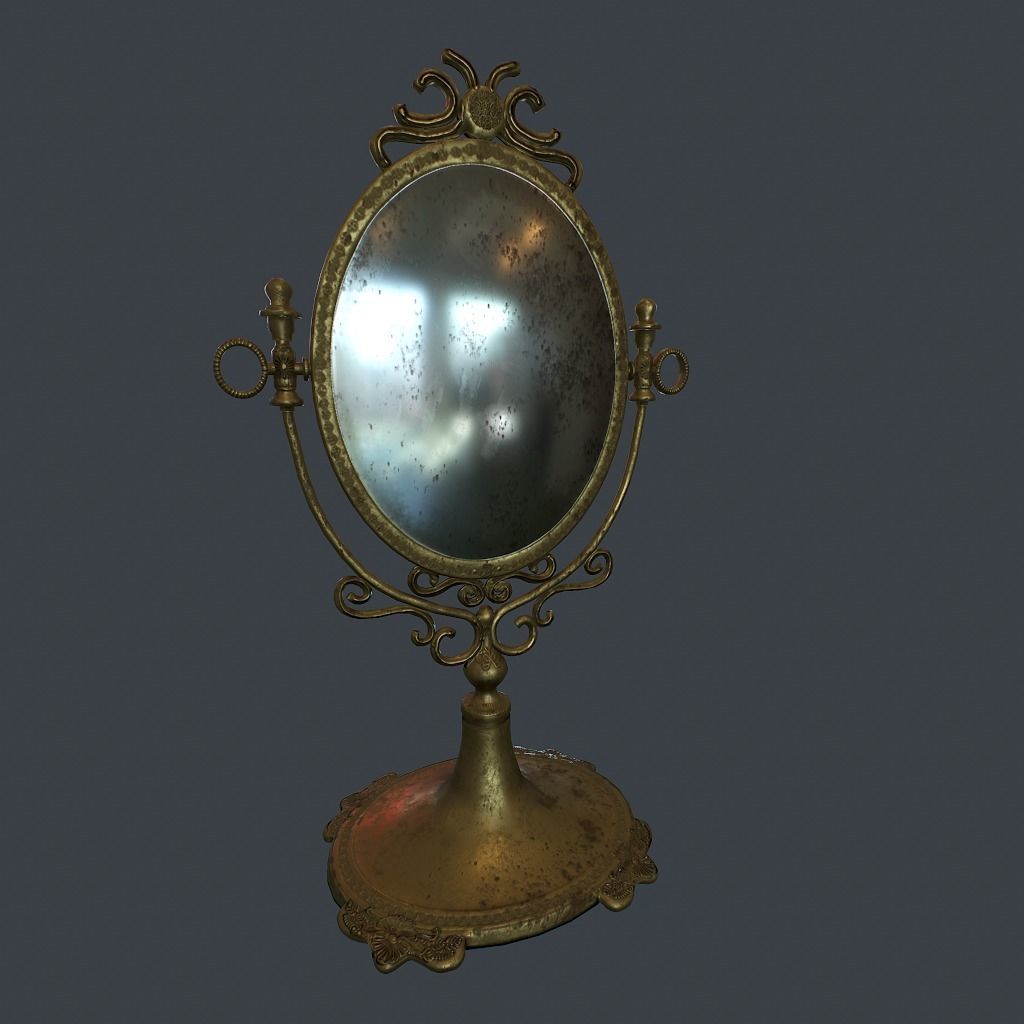 Antique Mirror Low-poly 3D model_2