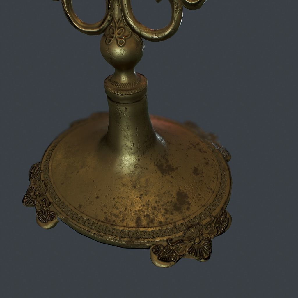 Antique Mirror Low-poly 3D model_7