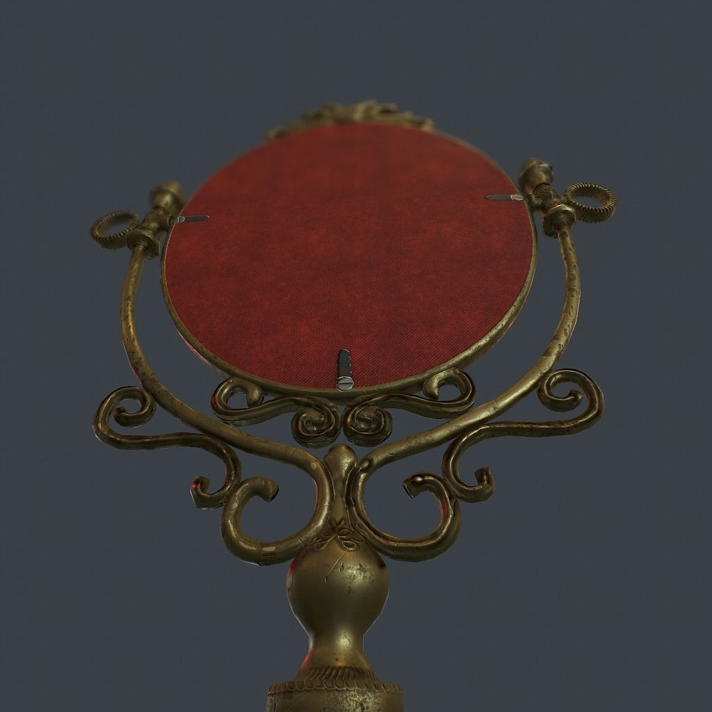 Antique Mirror Low-poly 3D model_11