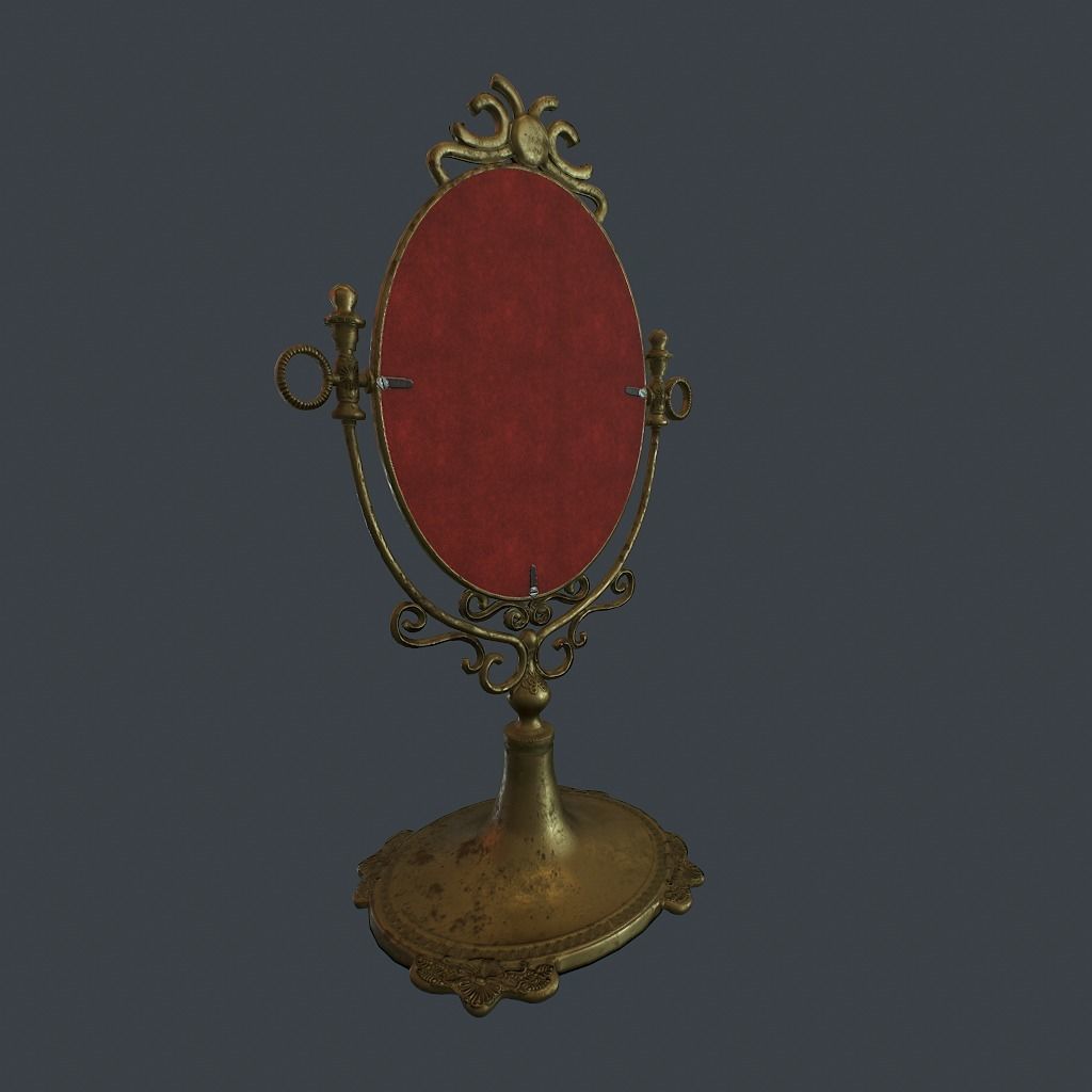 Antique Mirror Low-poly 3D model_3