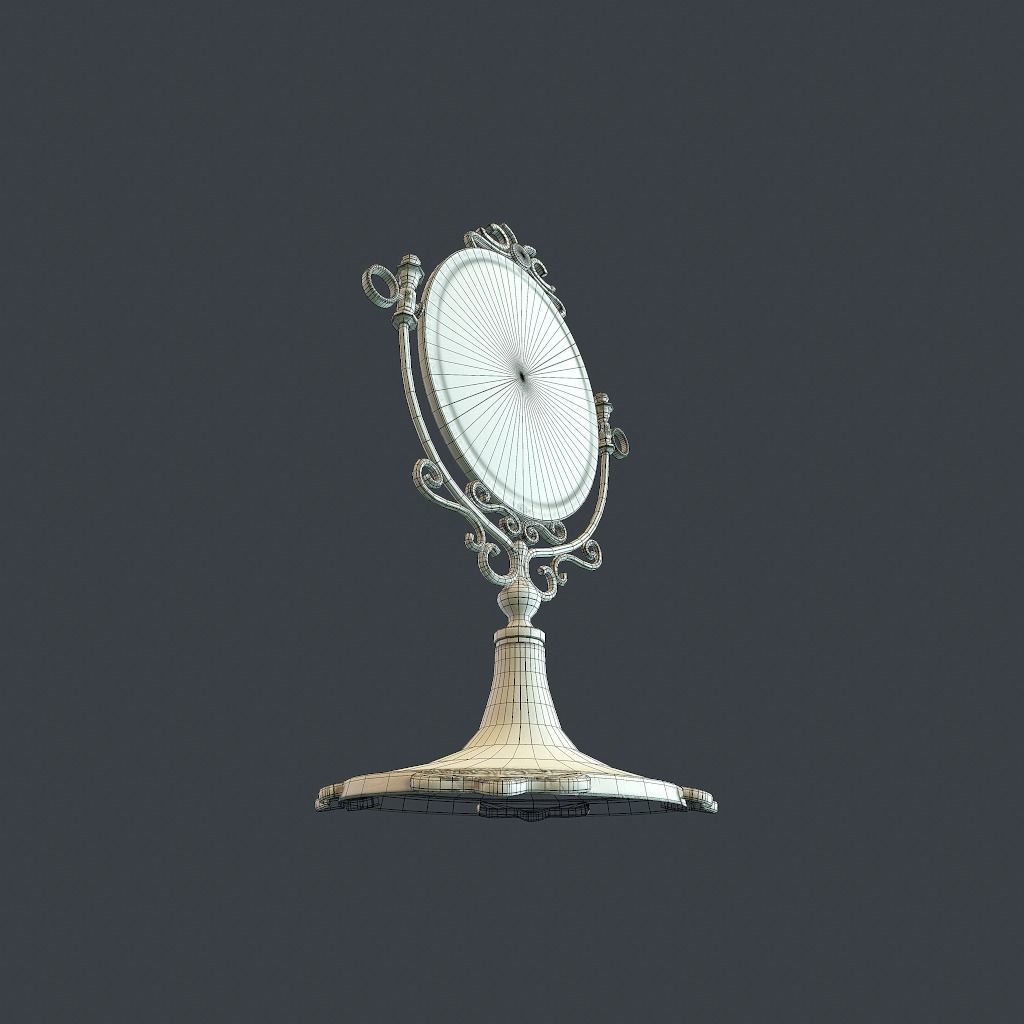 Antique Mirror Low-poly 3D model_18
