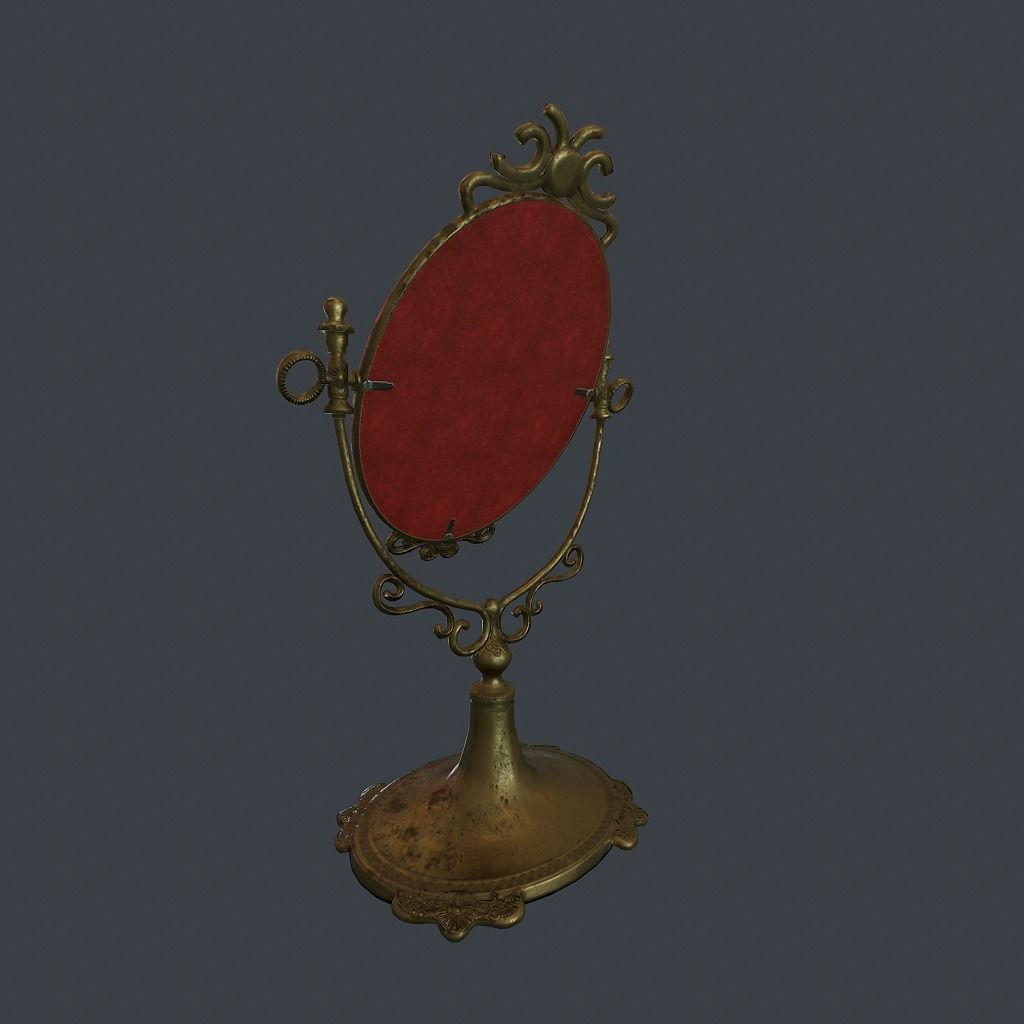 Antique Mirror Low-poly 3D model_13