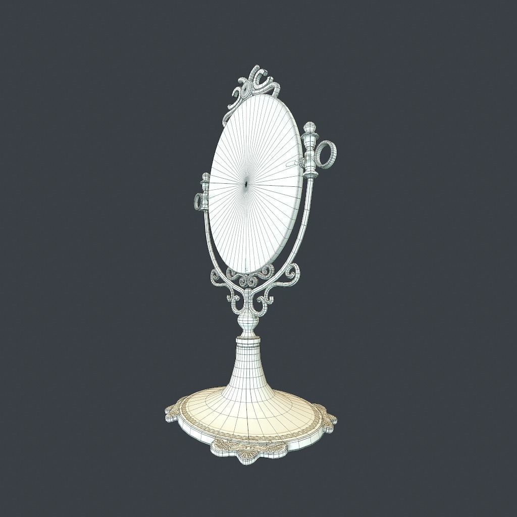 Antique Mirror Low-poly 3D model_19
