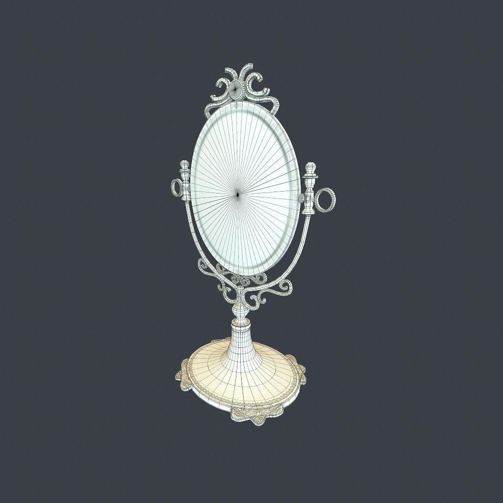 Antique Mirror Low-poly 3D model_17