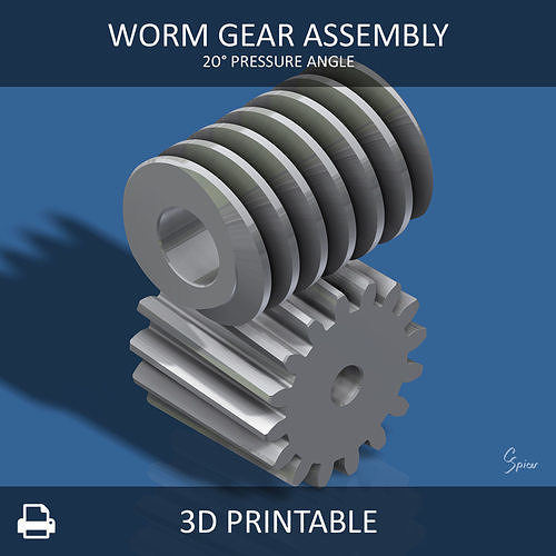 Custom Worm Gear Collection 01 3D print model