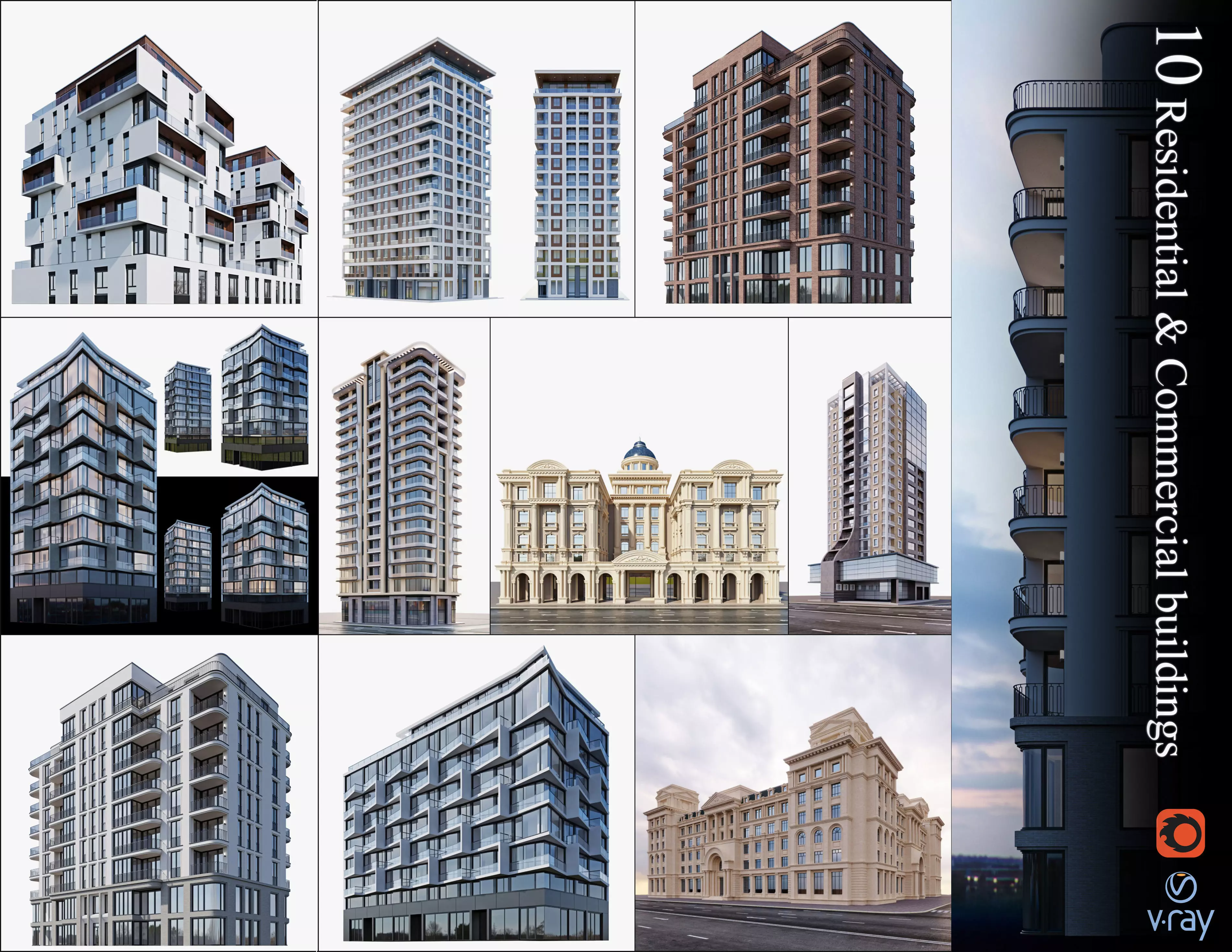 Residential and commercial buildings 3D Model Collection_0