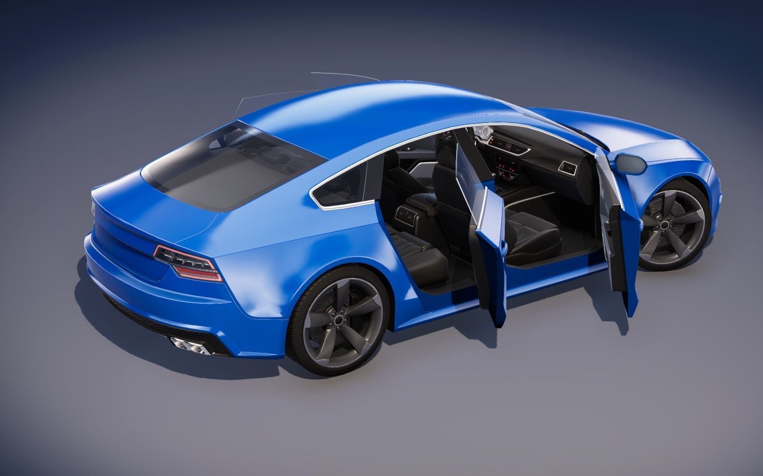 Realistic Car HD 02 Low-poly 3D model_5