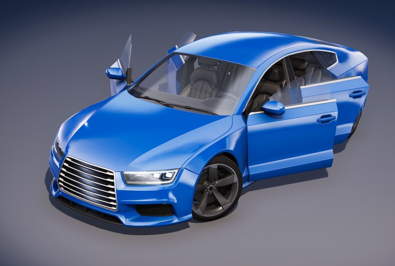 Realistic Car HD 02 Low-poly 3D model_4