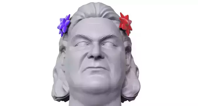 Flower in the hair guy 3D printable portrait sculpture 3D print model