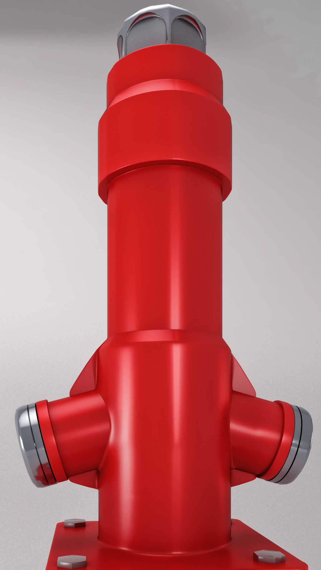 Highpoly  Fire Faucet 3D model_4