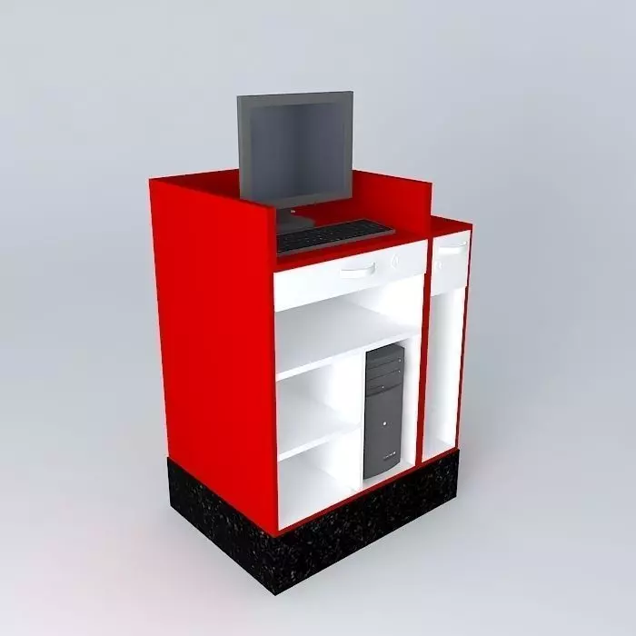 Cashier computer desk Free 3D model