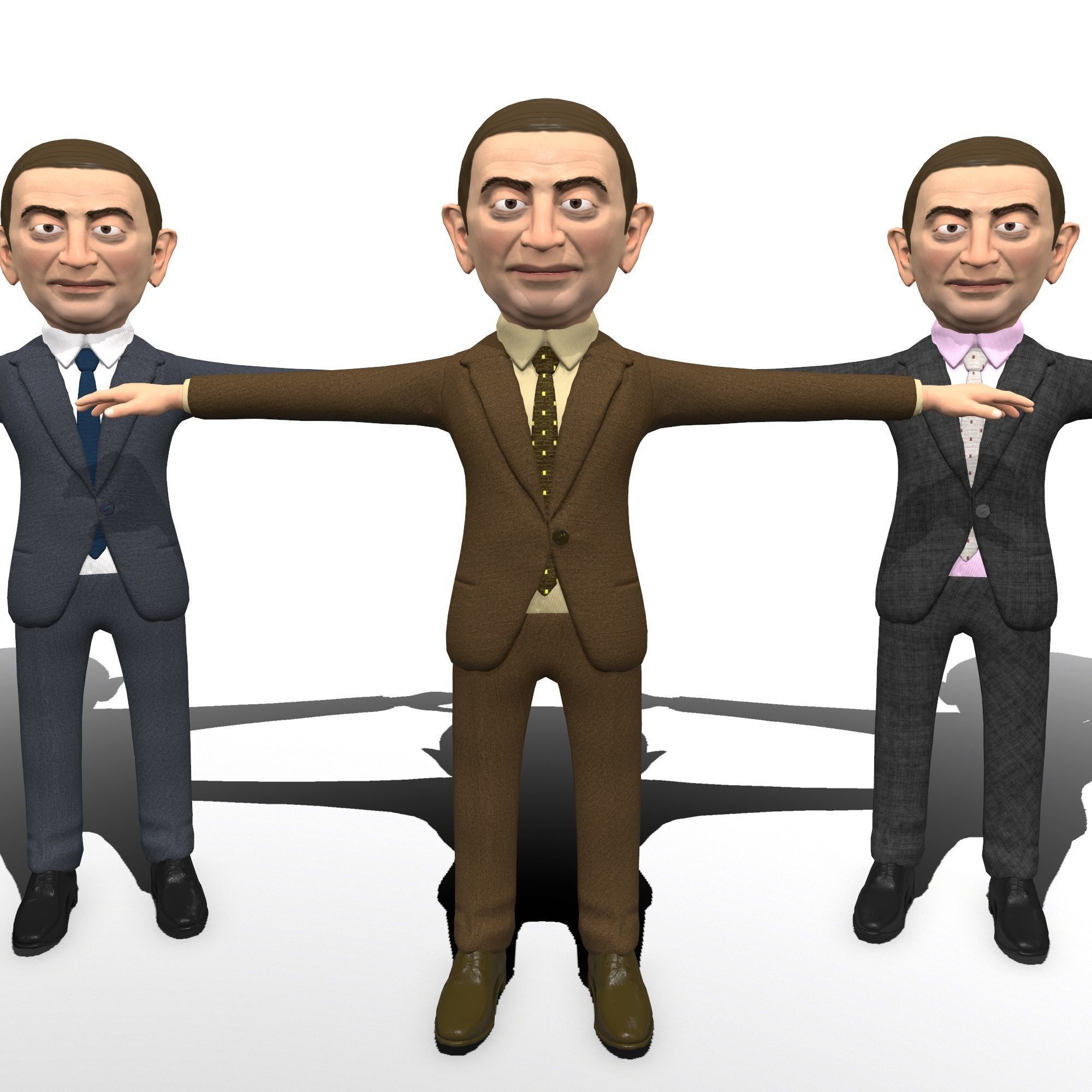 Mister pees man rigged animated game 3d character Low-poly 3D model_10