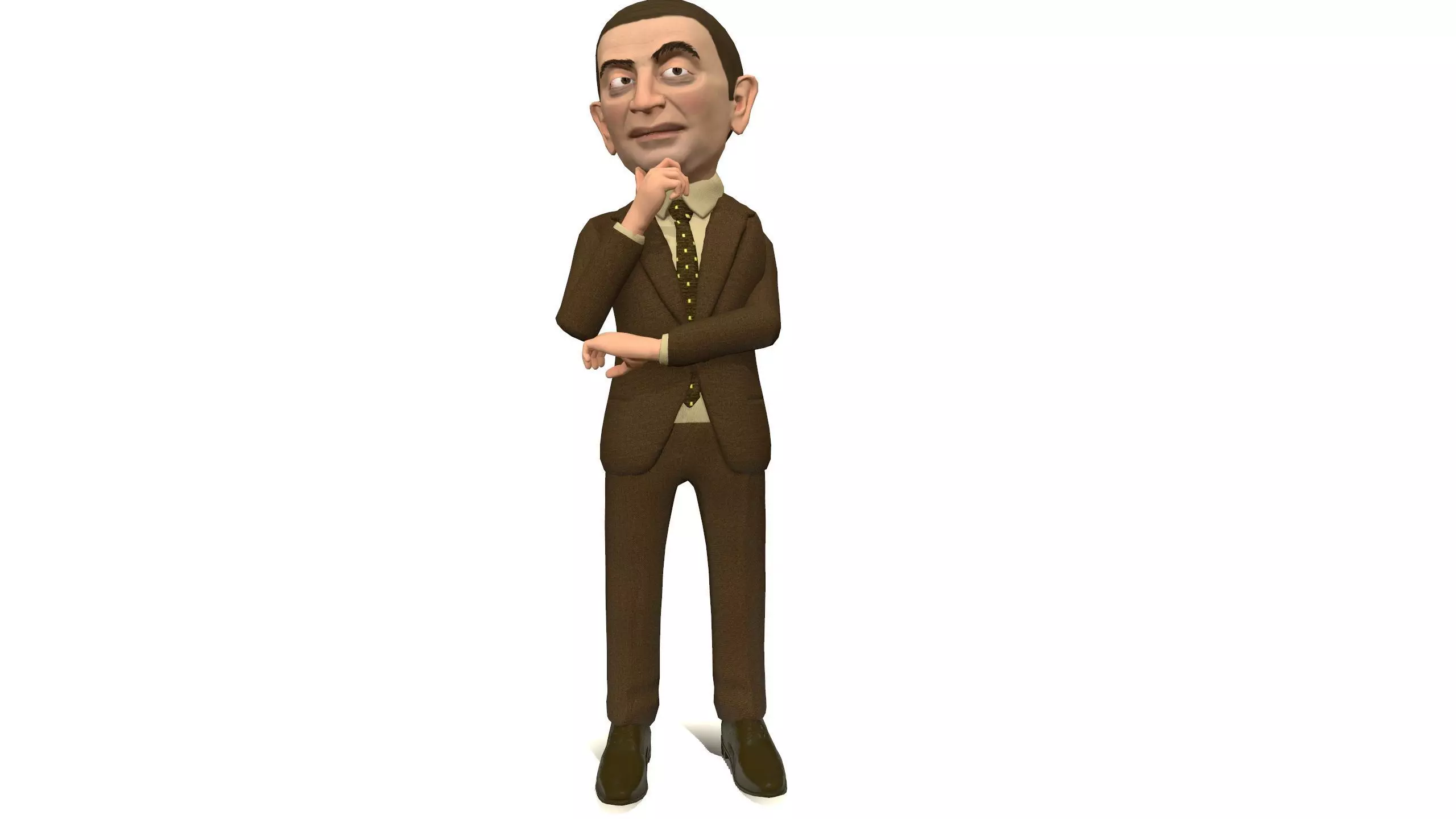 Mister pees man rigged animated game 3d character Low-poly 3D model_0
