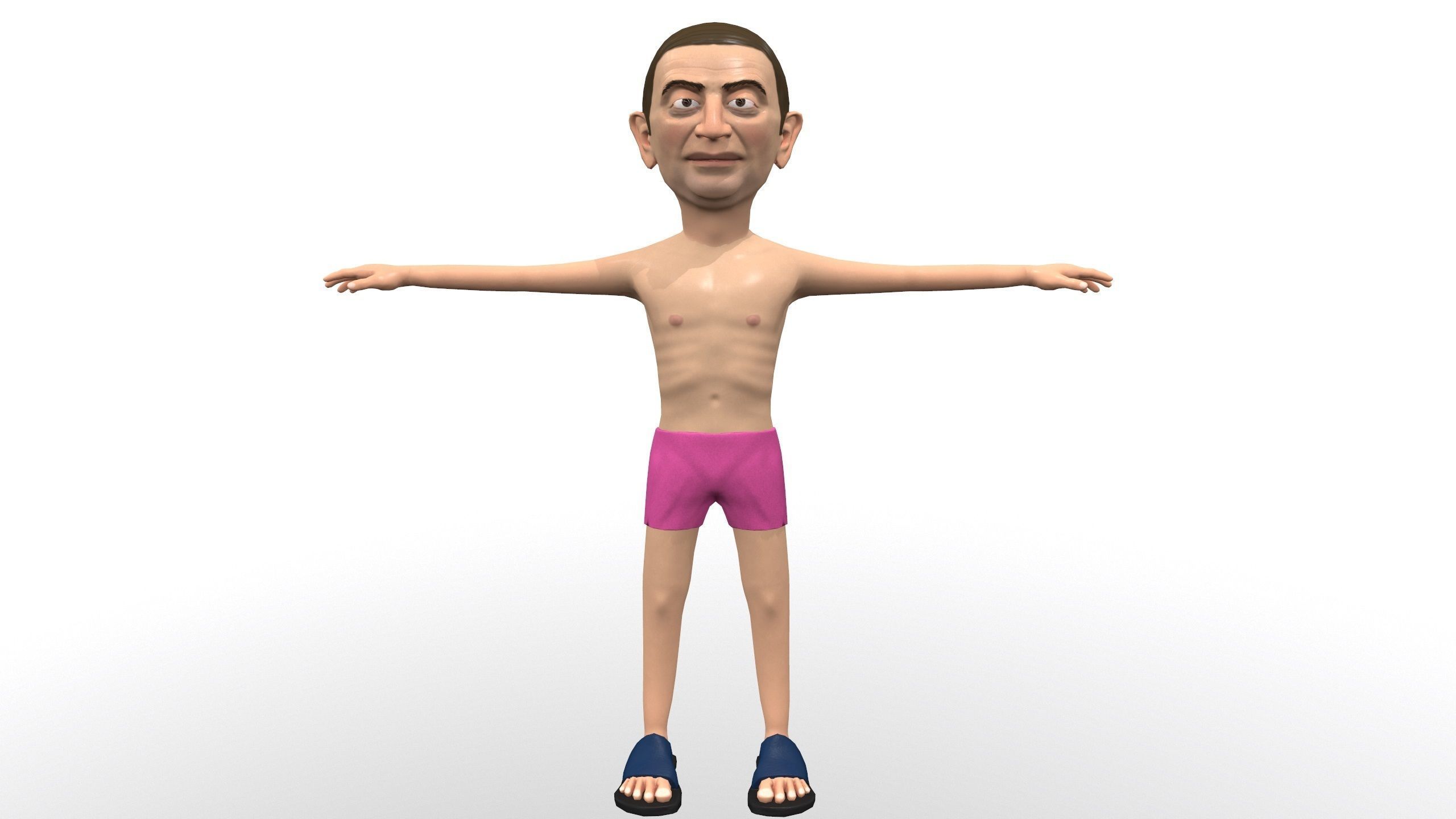Mister pees man rigged animated game 3d character Low-poly 3D model_13