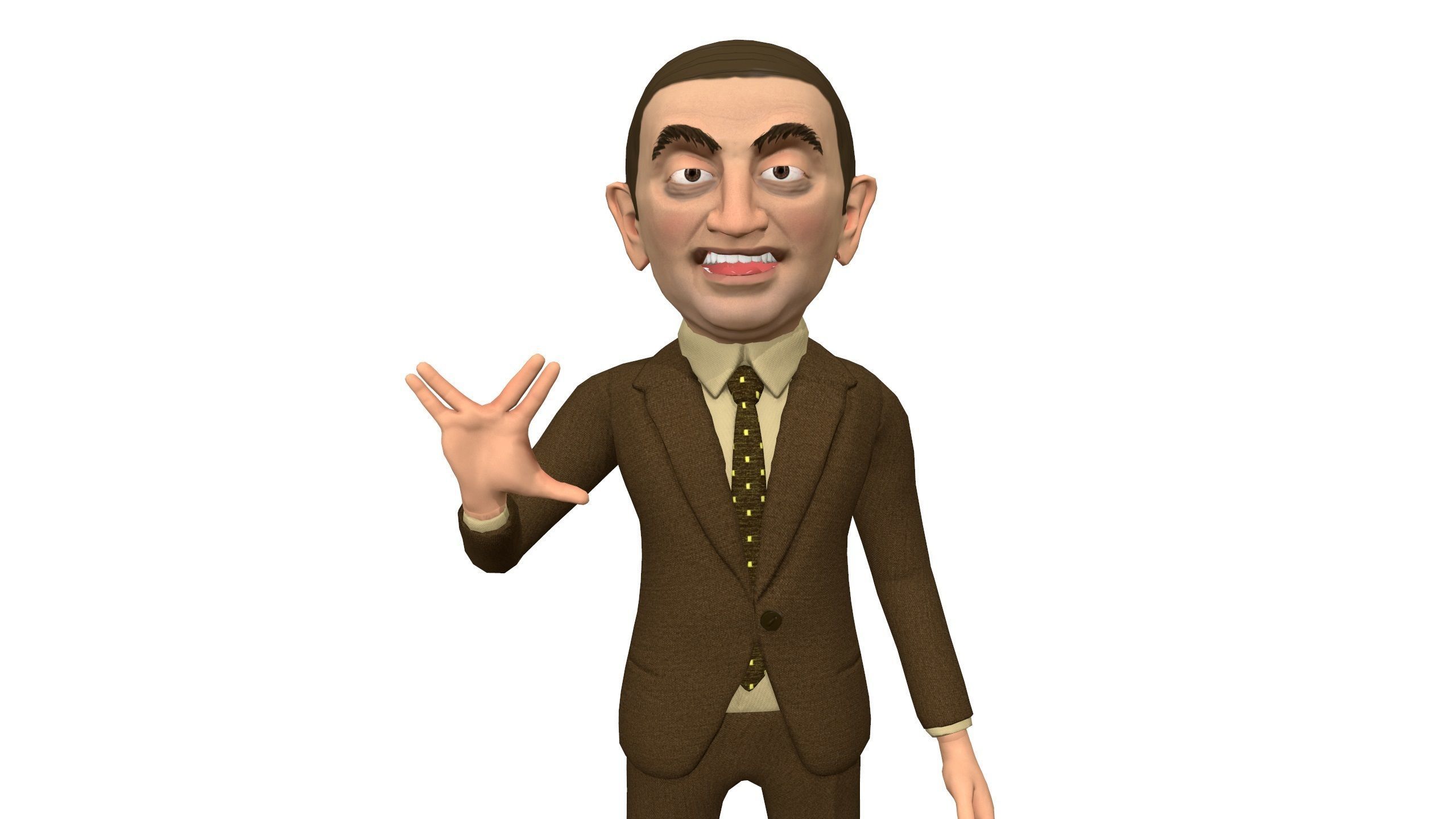 Mister pees man rigged animated game 3d character Low-poly 3D model_43