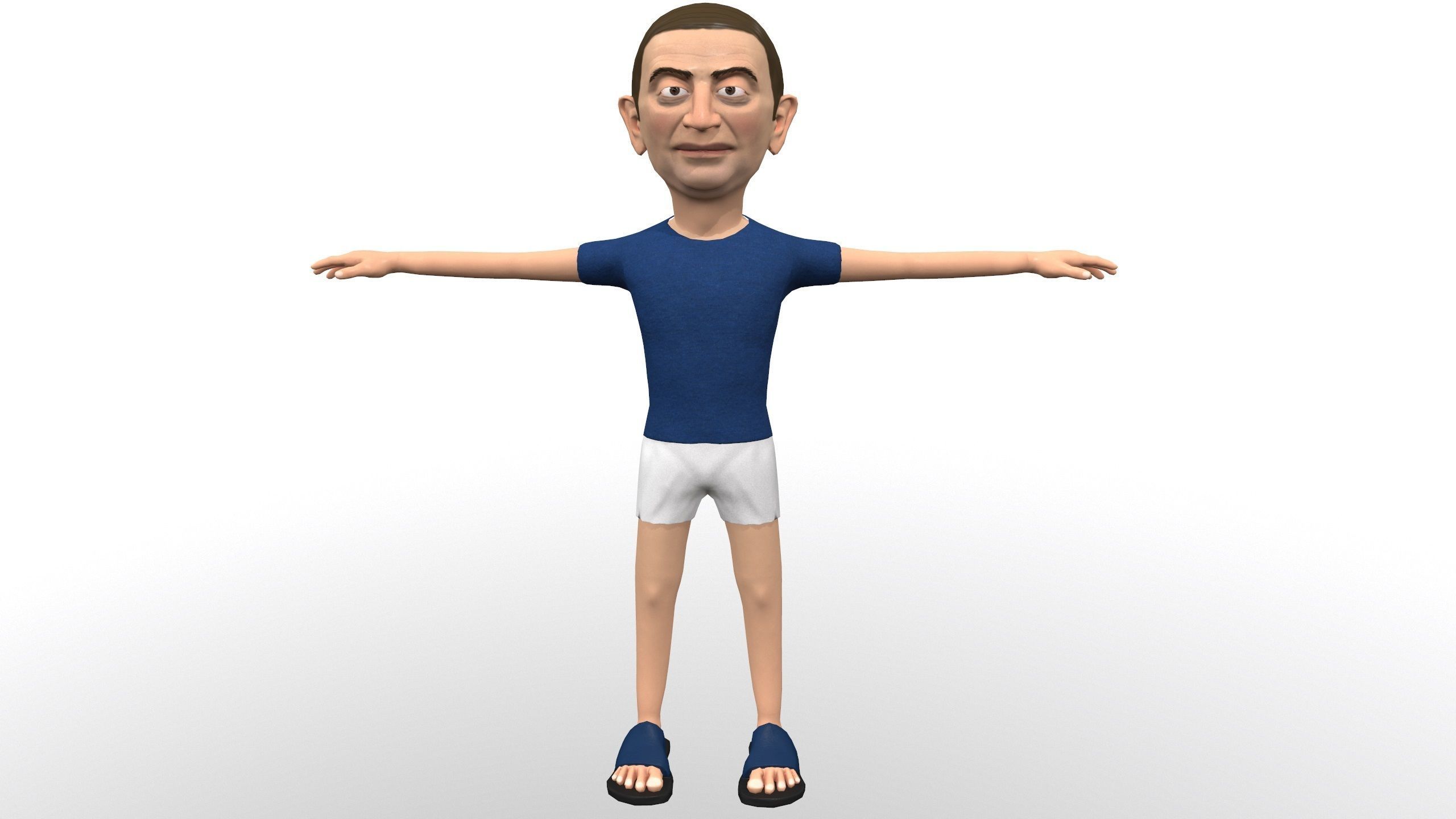 Mister pees man rigged animated game 3d character Low-poly 3D model_24