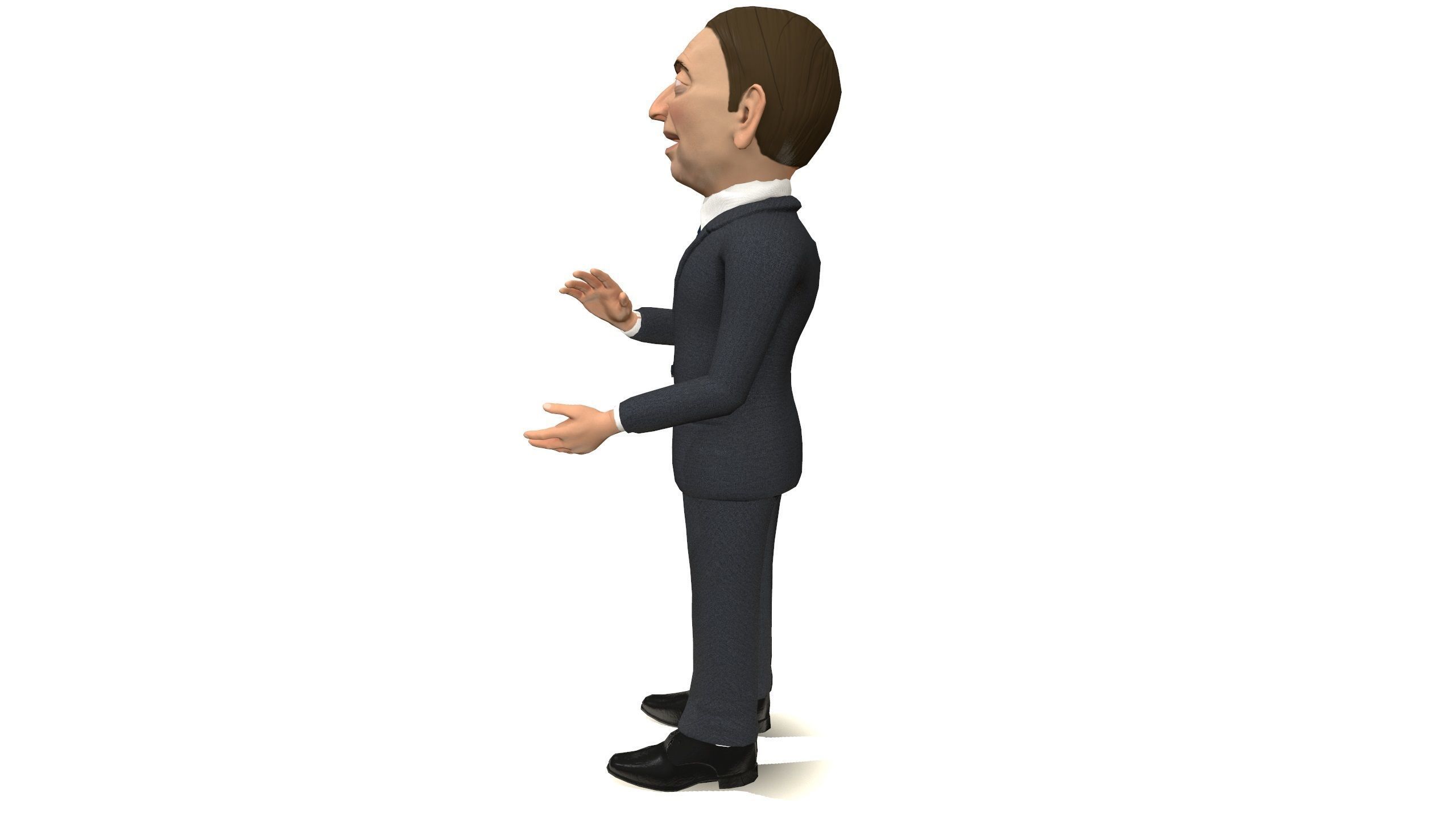 Mister pees man rigged animated game 3d character Low-poly 3D model_37