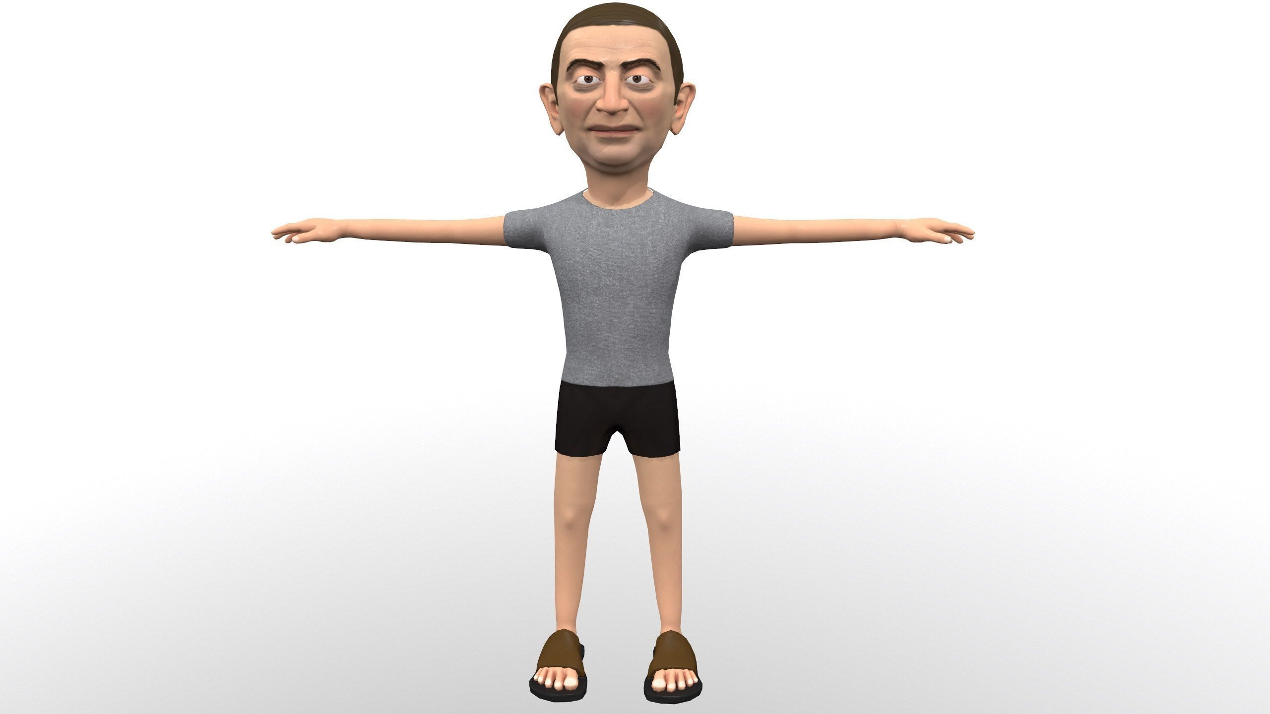 Mister pees man rigged animated game 3d character Low-poly 3D model_15