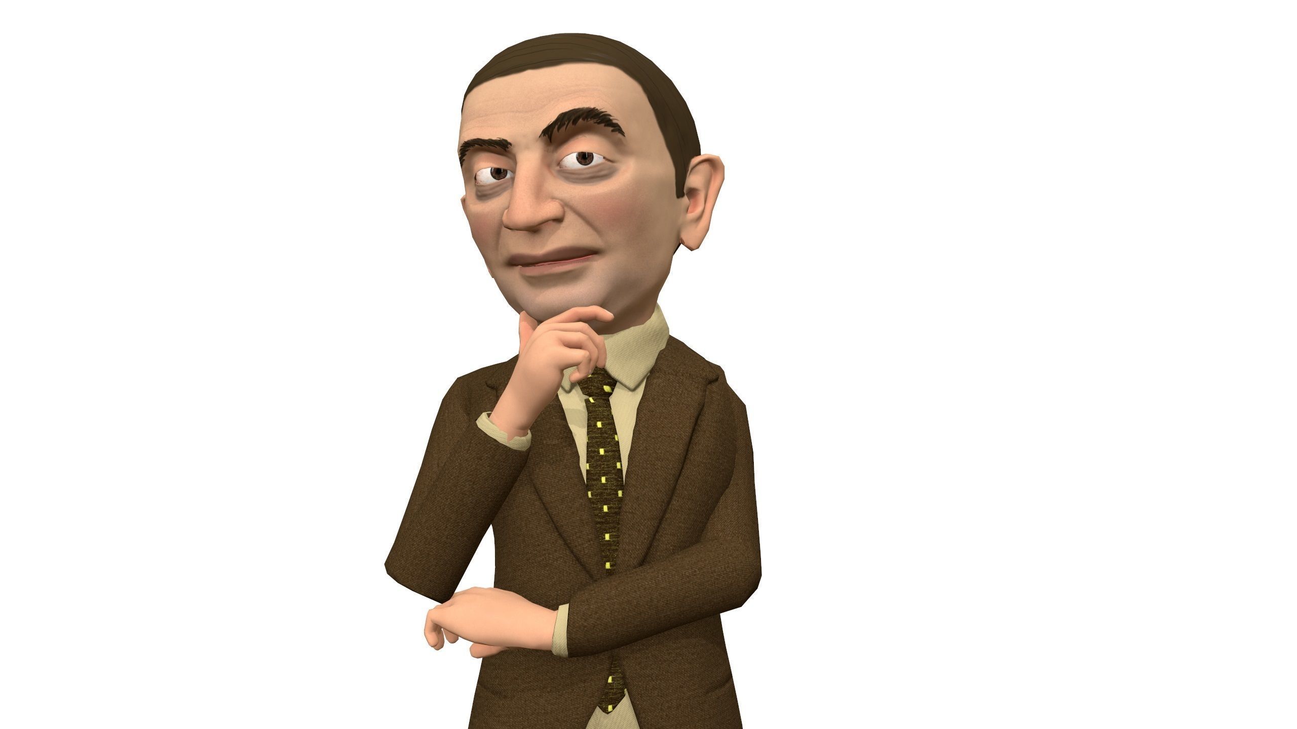 Mister pees man rigged animated game 3d character Low-poly 3D model_40