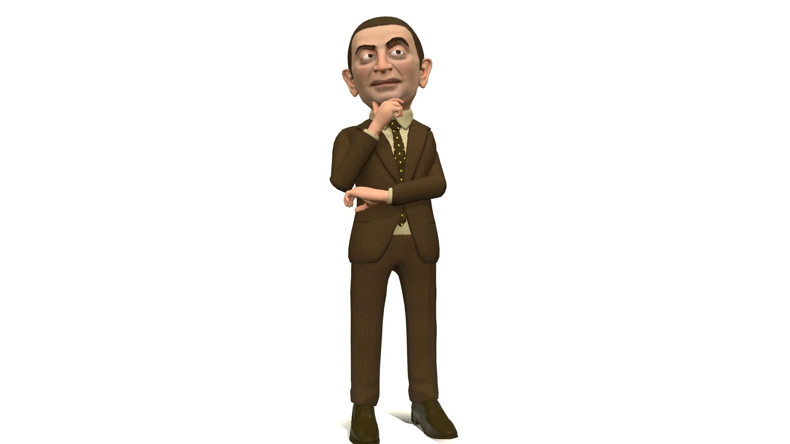 Mister pees man rigged animated game 3d character Low-poly 3D model_38