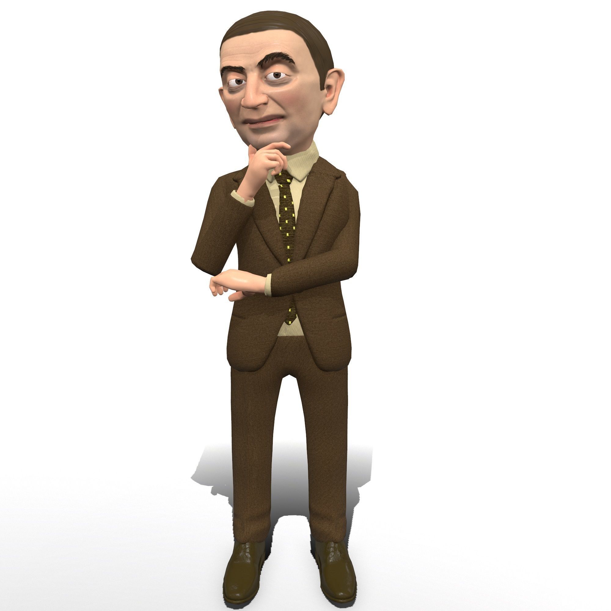Mister pees man rigged animated game 3d character Low-poly 3D model_32