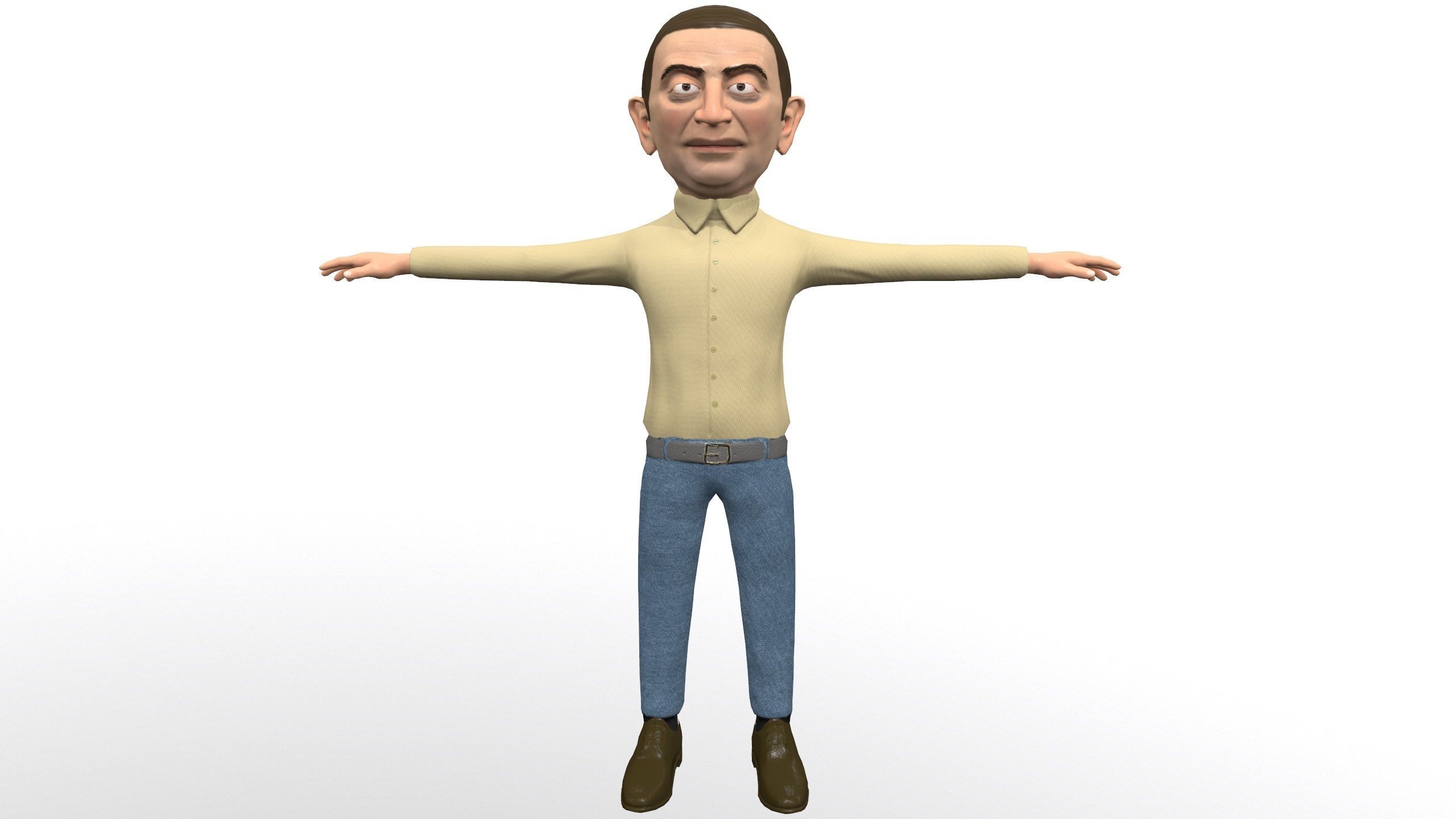 Mister pees man rigged animated game 3d character Low-poly 3D model_25
