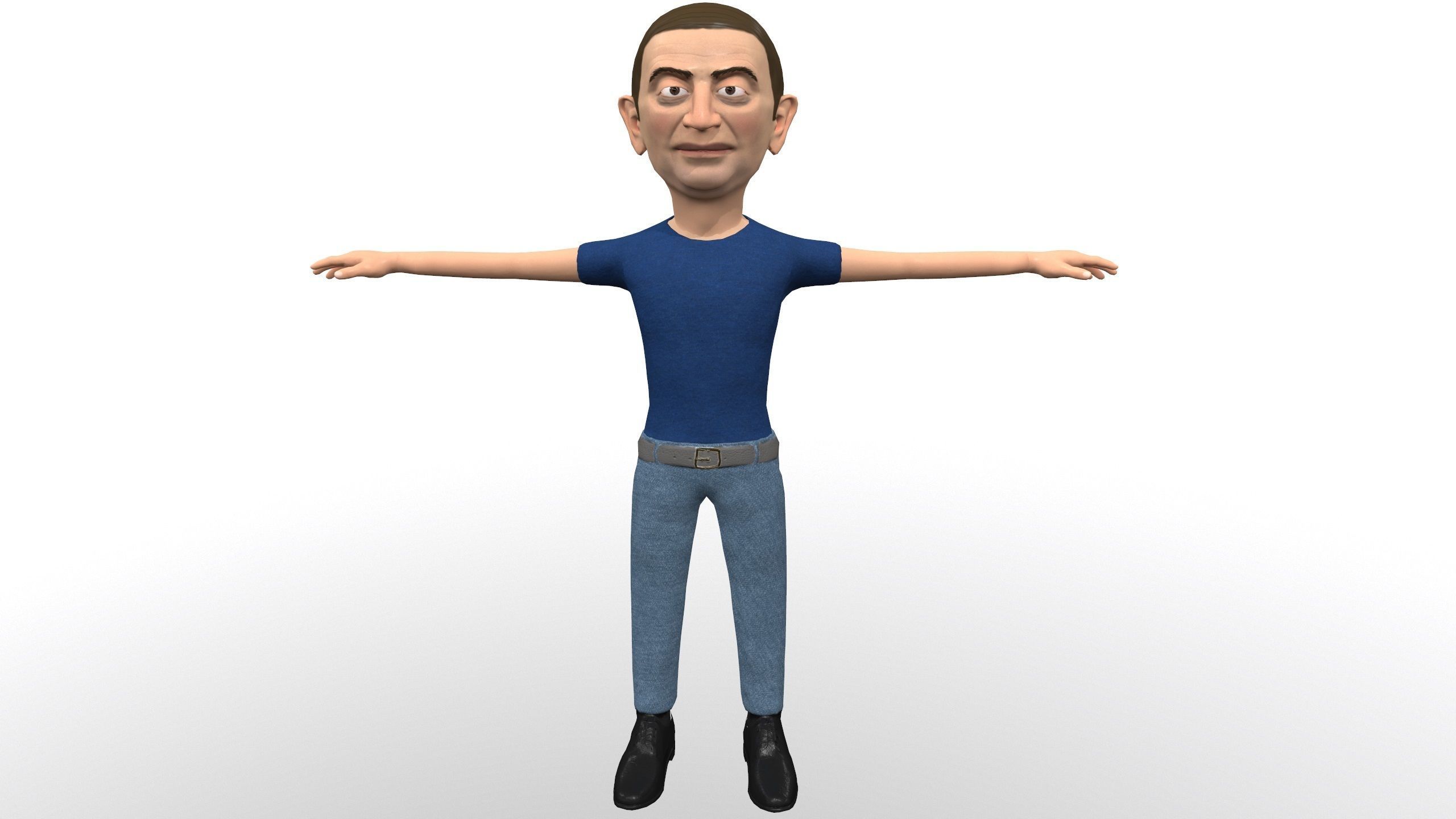 Mister pees man rigged animated game 3d character Low-poly 3D model_12