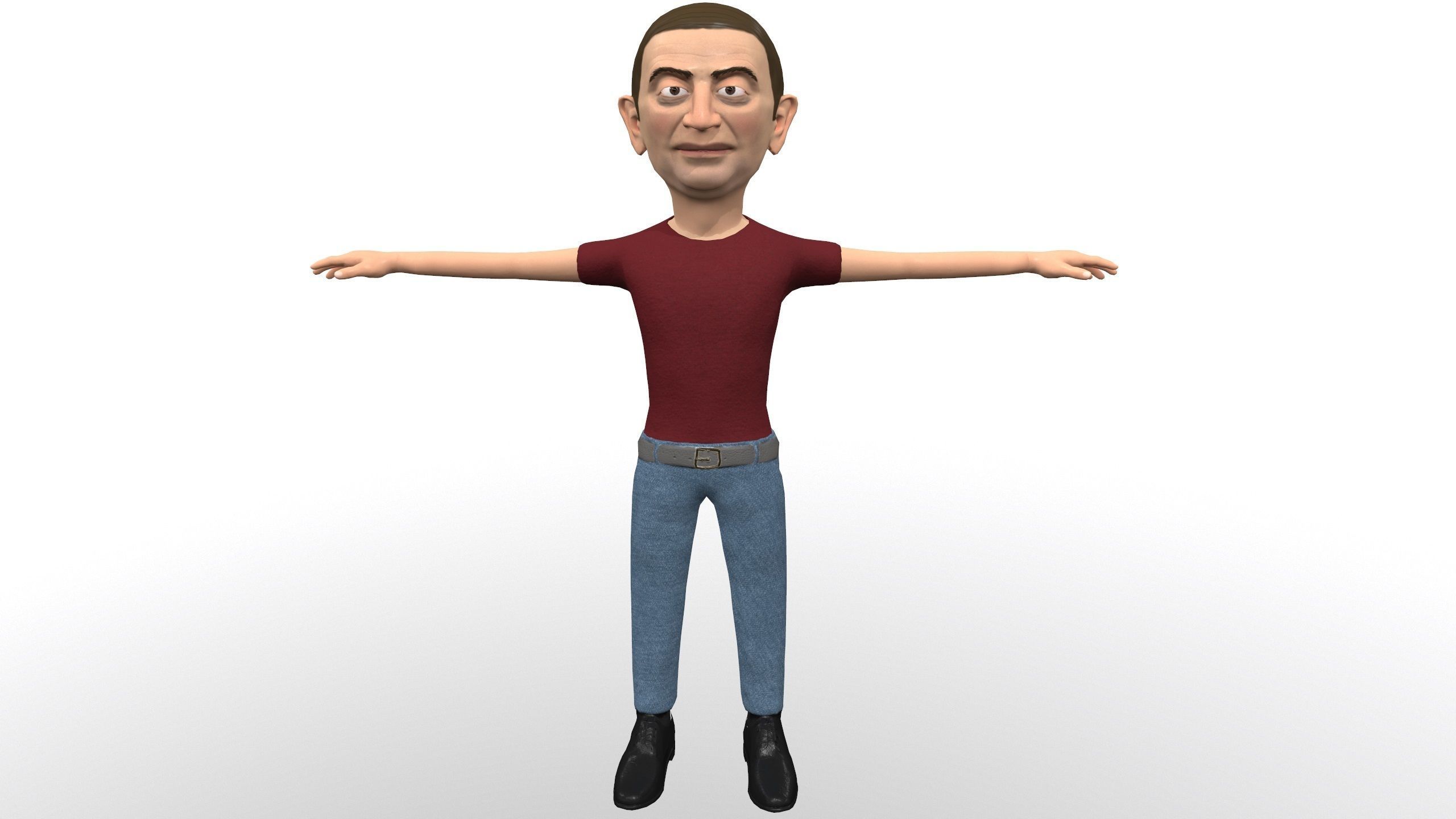 Mister pees man rigged animated game 3d character Low-poly 3D model_27