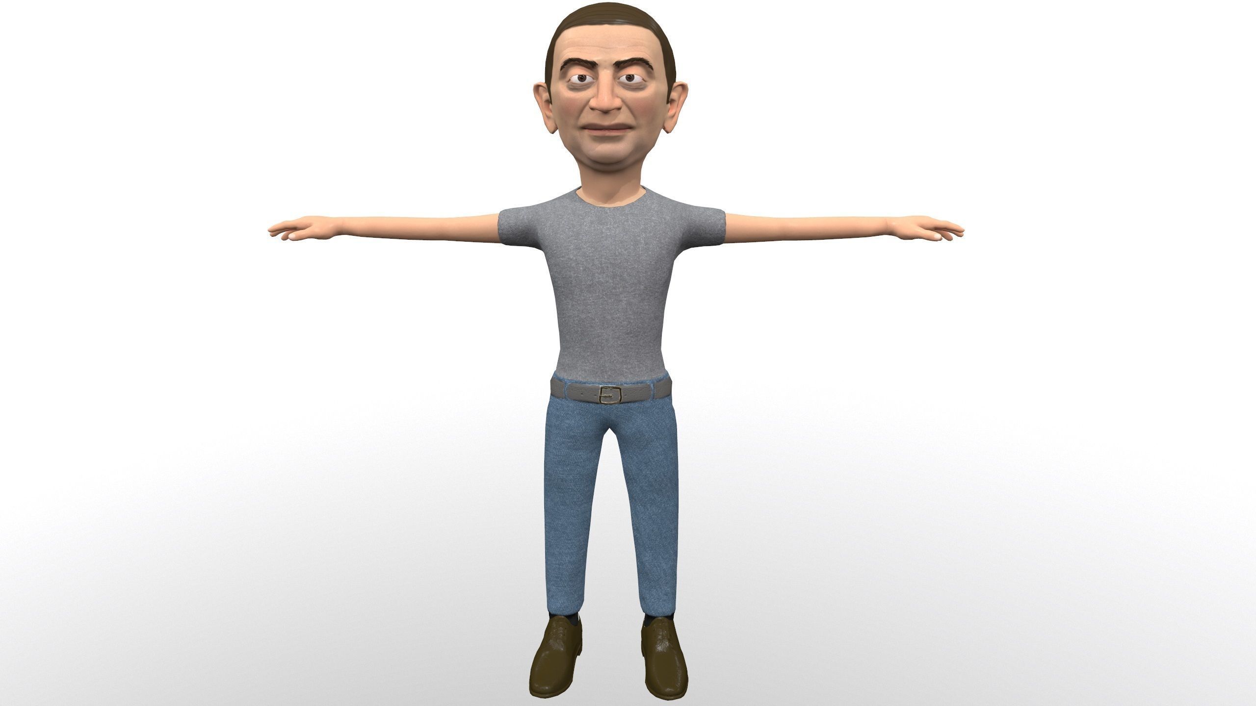 Mister pees man rigged animated game 3d character Low-poly 3D model_21