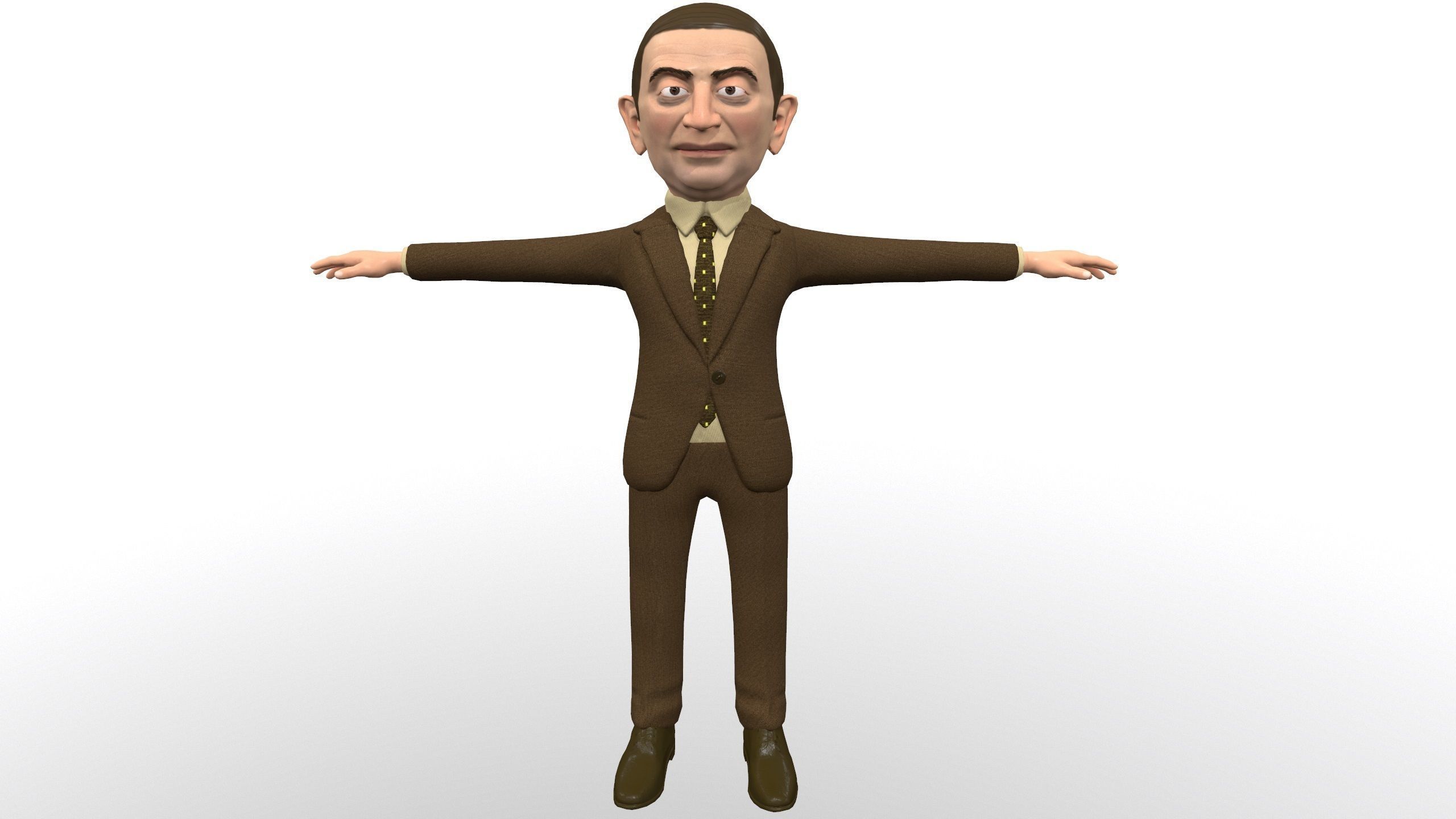 Mister pees man rigged animated game 3d character Low-poly 3D model_20