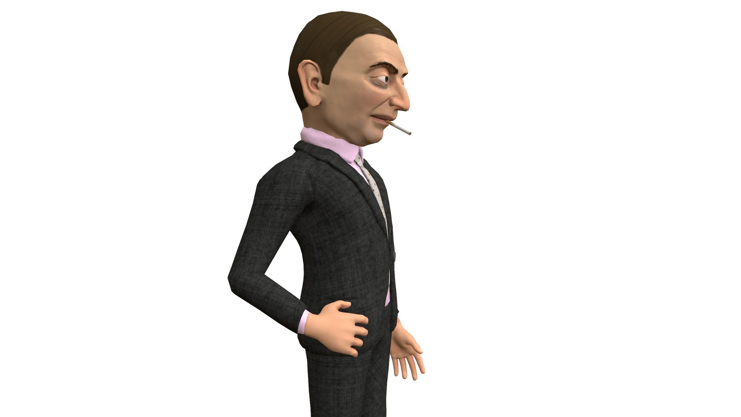 Mister pees man rigged animated game 3d character Low-poly 3D model_34