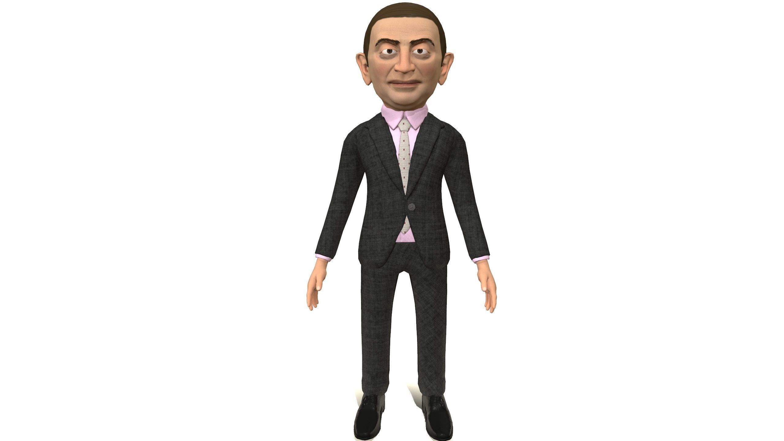 Mister pees man rigged animated game 3d character Low-poly 3D model_6