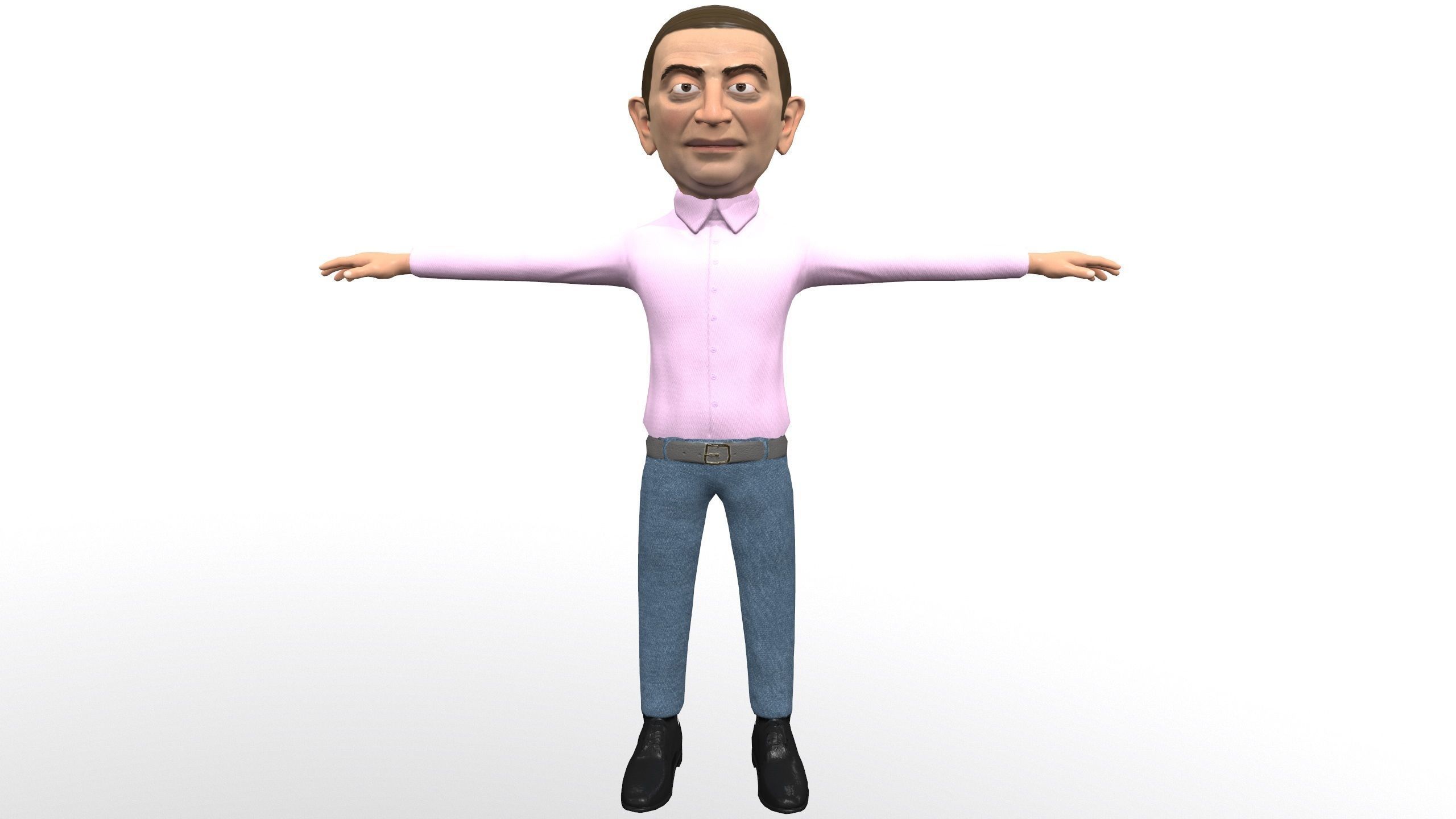 Mister pees man rigged animated game 3d character Low-poly 3D model_28